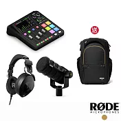 【RODE】Caster Duo 錄音介面+Podmic USB 動圈式麥克風+NTH-100 監聽耳機 正成公司貨