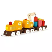【法國 Janod】經典設計木玩-胖嘟嘟工程火車 J08089