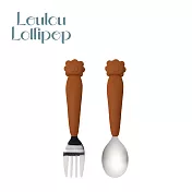 Loulou Lollipop 加拿大 動物造型 兒童304不鏽鋼叉匙組 - 勇敢萊恩