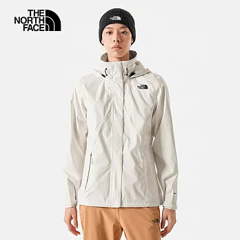 The North Face W MFO MOUNTAIN ZIP-IN JACKET - AP 女防水透氣可調節收納連帽衝鋒衣-白-NF0A88RTN3N L 白色