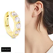 SHASHI 紐約品牌 Bianca Ear Cuff 金色圓鑽C型耳骨夾 無耳洞女孩必備