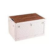 E.C outdoor 桌板戶外折疊收納箱 木蓋收納箱 露營收納箱 卡其色  -卡其色