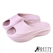【Pretty】女 拖鞋 厚底 防水 輕量 紓壓 一體成形 室內 台灣製 JP26 紫色