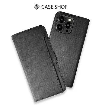 CASE SHOP 側掀站立式皮套-iPhone 15 Pro Max (6.7＂) 黑