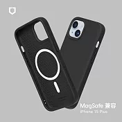 犀牛盾 iPhone 15 Plus (6.7吋) SolidSuit (MagSafe 兼容) 防摔背蓋手機保護殼- 經典黑