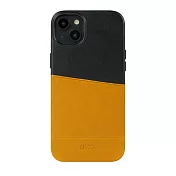 Alto Metro 插卡式皮革手機殼 iPhone 15 Plus - 焦糖棕/渡鴉黑