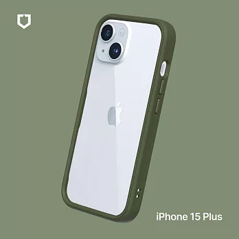 犀牛盾 iPhone 15 Plus (6.7吋) CrashGuard 防摔邊框手機保護殼 - 軍綠