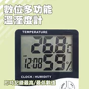 大螢幕數位多功能 電子溫溼度計 買一送一 溫度 濕度 時間 鬧鈴 TAH