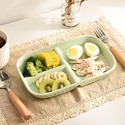 【Homely Zakka】北歐風長方型陶瓷分隔餐盤/211餐盤_ 奶油綠