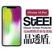 【STEEL】晶透盾 Apple iPhone 15 Pro (6.1吋)超薄亮面鍍膜螢幕保護貼