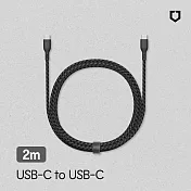 犀牛盾 USB-C to USB-C 黑色編織傳輸充電線 2公尺