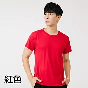 【男人幫】T6 短袖排汗T恤 布料柔軟 嚴選材質 素色簡約 大尺碼-粉紅、桃紅、紅色、黃色、橘色 XS 紅色