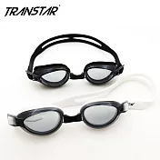 TRANSTAR 泳鏡 升級版抗UV塑鋼鏡片-防霧純矽膠 黑色