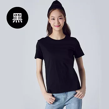 【男人幫】SL035＊圓領純棉/亞麻棉彈性素面T恤 XS 黑色