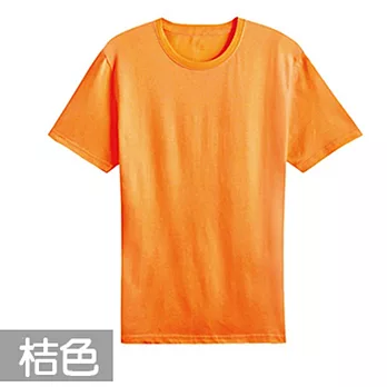 【男人幫】SL004＊純棉/精梳棉領口加厚圓領短袖素面T恤 XS 桔色