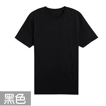 【男人幫】SL007＊純棉/精梳棉領口加厚圓領短袖素面T恤 XS 黑色