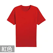 【男人幫】SL007＊純棉/精梳棉領口加厚圓領短袖素面T恤 XS 紅色