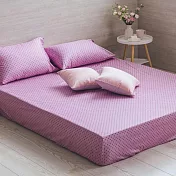 【麗塔寢飾】40支紗精梳棉 雙人床包 幾何圓點 紫色