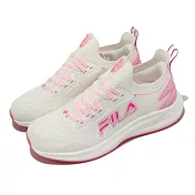 Fila 慢跑鞋 Water Resistant 女鞋 白 粉 防潑水 襪套式 運動鞋 斐樂 5J911X155