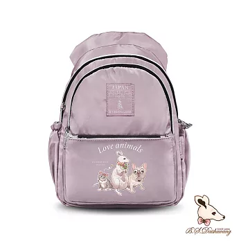 B.S.D.S冰山袋鼠 - 動物派對 - 學院風後背包【Z0019-3P】  粉紫色