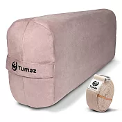 【Tumaz月熊健身】38D 麂皮細緻絨瑜珈枕 (附贈伸展帶)可拆式枕套  莫蘭迪粉