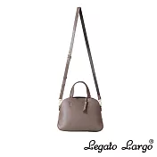 Legato Largo Lineare 輕量小法式兩用手提斜背貝殼包- 淺咖啡