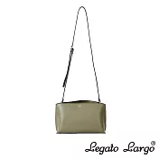 Legato Largo 新版 驚異的輕量化 小法式輕便簡約 斜背小方包- 橄欖綠