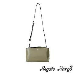 Legato Largo 新版 驚異的輕量化 小法式輕便簡約 斜背小方包─ 橄欖綠