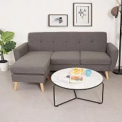 《Homelike》德姆斯沙發茶几二件組(二色) 布沙發 L型沙發 圓桌- 大理石紋