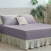 【麗塔寢飾】60支紗精梳棉 雙人特大床包 Magic colors 芋紫