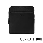 【Cerruti 1881】限量2折 義大利頂級小牛皮側背包肩背包 全新專櫃展示品(黑色 CEBO04805M)