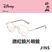 JINS 迪士尼米奇米妮系列第二彈-米妮款式無度數腮紅鏡片眼鏡(LMF-23A-119) 玫瑰金