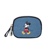 【Disney】米奇-休閒米奇-雙層零錢包-丹寧藍 PTD22-C6-23DE
