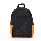 KANGOL - 英國袋鼠雙色拚接大袋鼠商務休閒兩用後背包-共4色 黑色橘底