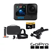 【GoPro】HERO 12 極限鐵人套組 (HERO12單機+嘴咬式固定座+探險套件2.0+64G記憶卡) 正成公司貨