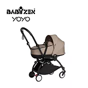 Babyzen 法國 YOYO Bassinet 0+新生兒睡籃推車(含車架) - 黑色車架+卡其色睡籃