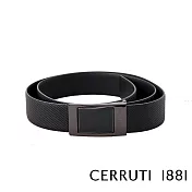 【Cerruti 1881】限量3折 義大利頂級小牛皮皮帶 全新專櫃展示品 CECU03259M(黑色 附送禮提袋)