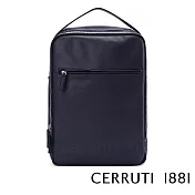 【Cerruti 1881】限量2折 義大利頂級小牛皮後背包 全新專櫃展示品(深藍色 CEZA05338M)
