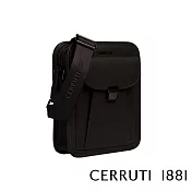 【Cerruti 1881】限量2折 義大利頂級小牛皮側背包肩背包 全新專櫃展示品(黑色 CEBO06176M)