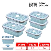 【CookPower 鍋寶】伸縮摺疊保鮮盒5入組(EO-BVF5275Z123Z)
