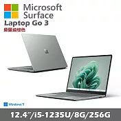 Microsoft 微軟 Surface Laptop Go 3 12.4吋(i5/8G/256G/Win11) 莫蘭迪綠