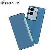 CASE SHOP vivo V29(5G) 前收納側掀皮套-藍 無 藍色
