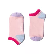 【WARX 除臭襪】玩色拼接薄款船型童襪-粉紫丁香(粉)