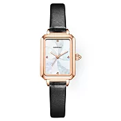 Mark Fairwhale 馬克菲爾 風車錶面精雕錶冠女用米蘭皮革錶帶錶-3290(精緻高貴米蘭錶皮革) 玫瑰金皮革款