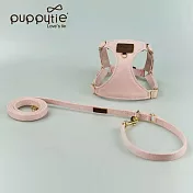 puppytie M 粉藍CP 粉色 寵物胸背帶+牽繩 | 狗狗胸背 狗牽繩 貓胸背 貓牽繩 防暴衝胸背帶