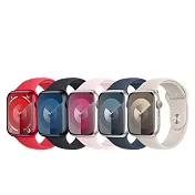 Apple Watch Series 9 (GPS版) 45mm鋁金屬錶殼搭配運動型錶帶-S/M 午夜/午夜