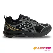 【LOTTO 義大利】童鞋 輕酷閃光 氣墊跑鞋- 22.5cm 黑