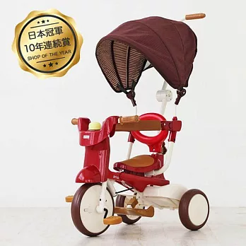 【U】日本iimo - 有蓬兒童折疊三輪車  紅色