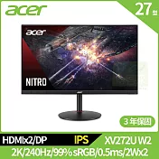 Acer XV272U W2 27型電競螢幕(IPS,HDMI,DP,2Wx2)