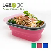 Lexngo 矽膠蓋可摺疊餐盒(小)-粉色 粉色